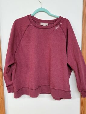 Philosophy Berry Crewneck Sweatshirt with 'Love' Embroidery